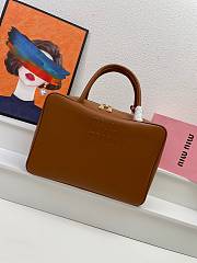 Miumiu Leather Top Handle Brown Bag 34x23x10cm - 1