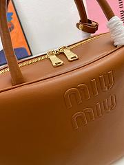 Miumiu Leather Top Handle Brown Bag 34x23x10cm - 4