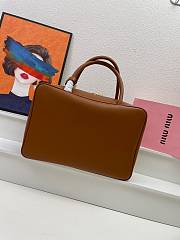 Miumiu Leather Top Handle Brown Bag 34x23x10cm - 2