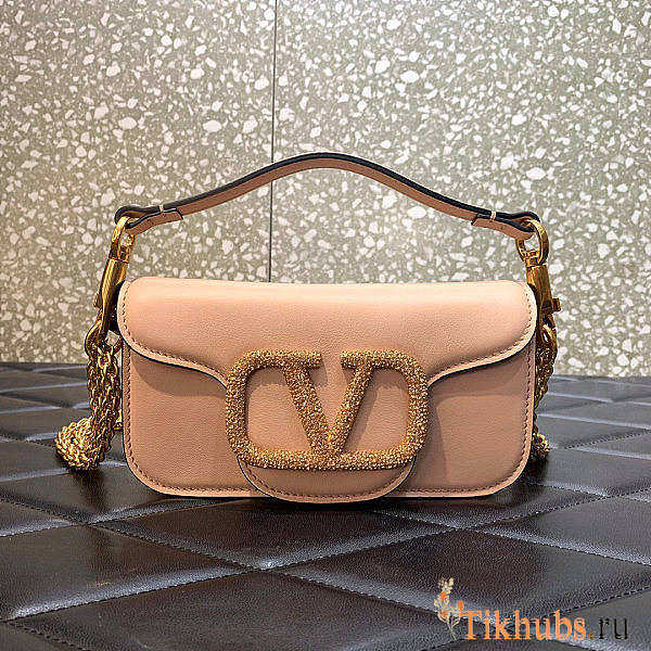 Valentino Small Shoulder Bag With Jewel Logo Pink 20x11x5cm - 1