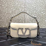 Valentino Small Shoulder Bag With Jewel Logo White 20x11x5cm - 1