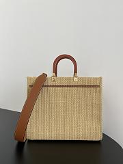 Fendi Sunshine Medium Shopper Natural Straw 35x31x17cm - 5