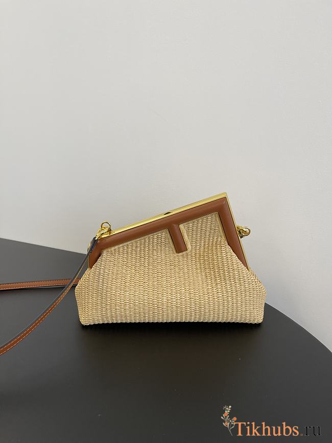 Fendi First Small Natural Straw Bag 26x18x9.5cm - 1