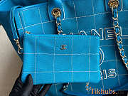 Chanel Maxi Shopping Bag Blue And White 44x32x21cm - 4