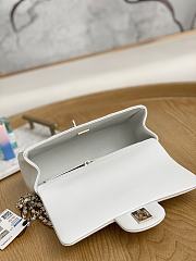 Chanel Top Handle Flap Bag White Lambskin Gold 20cm - 3