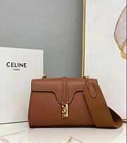 Celine Soft 16 Bag Smooth Calfskin Teen Brown 23×15×9cm - 1