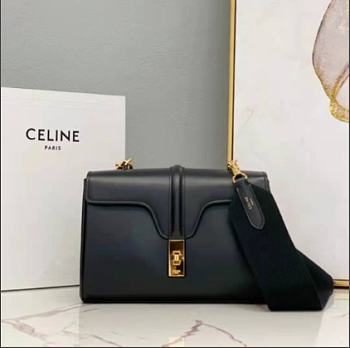 Celine Soft 16 Bag Smooth Calfskin Teen Black 23×15×9cm