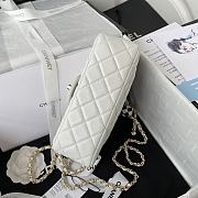 Chanel Flap Bag White Lambskin 20cm - 5