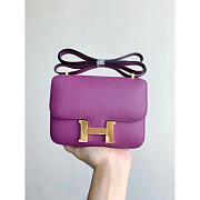 Hermes Constance Mini Gold Shoulder Bag Purple 19cm - 1