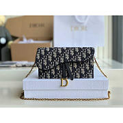 Dior Saddle Wallet With Chain 19x10.5x3.5cm - 1