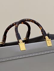 Fendi Sunshine Medium Gray Leather Shopper 35x31x17cm - 4