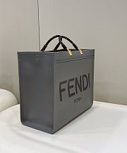 Fendi Sunshine Medium Gray Leather Shopper 35x31x17cm - 3