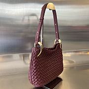 Bottega Veneta Small Clicker Shoulder Bag Red Wine 27x19x11.5cm - 4