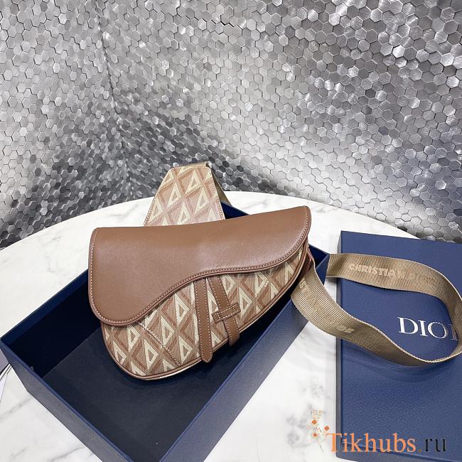 Dior Saddle Bag Brown CD Diamond Canvas 26 x 19 x 4.5 cm - 1