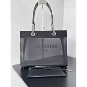 Balenciaga Duty Free Medium Mesh Tote Bag Black 35x18.8x13.9cm - 5