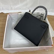 Hermes Kelly Black Epsom Gold 25cm - 3