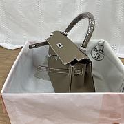 Hermes Kelly Gray Epsom Silver 25cm - 5