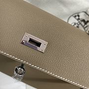 Hermes Kelly Gray Epsom Silver 25cm - 4