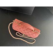 Chanel Flap Bag Top Handle Mini Pink Lambskin 20x13x9cm - 5