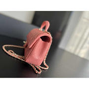 Chanel Flap Bag Top Handle Mini Pink Lambskin 20x13x9cm - 4