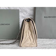 Balenciaga Crush Quilted Shoulder Bag Calfskin Beige 31x20x12cm - 5