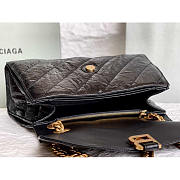 Balenciaga Crush Quilted Shoulder Bag Calfskin Black 31x20x12cm - 3