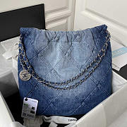 Chanel 22 Bag Denim Garbage Bag Blue 35x37x7cm - 1