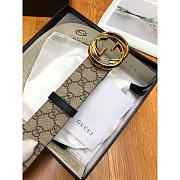 Gucci Interlocking Gold-Tone G Belt Gray 3.8cm - 3