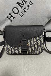 Dior Mini Saddle Bag With Strap Beige and Black 23 x 18 x 6 cm - 1