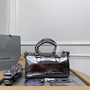 Balenciaga Le Cagole Mini Leather Duffel Bag Silver 19.8x14x11.9cm - 6