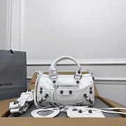 Balenciaga Le Cagole Mini Leather Duffel Bag White 19.8x14x11.9cm - 1