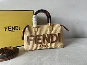 Fendi By The Way Mini Natural Straw Small Boston Bag 20.5x12x9cm - 1