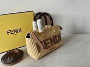 Fendi By The Way Mini Natural Straw Small Boston Bag 20.5x12x9cm - 5