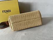 Fendi By The Way Mini Natural Straw Small Boston Bag 20.5x12x9cm - 3