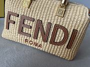 Fendi By The Way Mini Natural Straw Small Boston Bag 20.5x12x9cm - 2