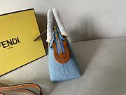 Fendi By The Way Mini Light Blue Denim Small Boston Bag 20.5x12x9cm - 5