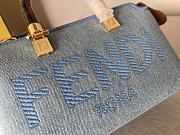 Fendi By The Way Mini Light Blue Denim Small Boston Bag 20.5x12x9cm - 2