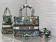 Dior Lady D-lite Bag White Multicolor Étoile 24cm - 1