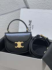 Celine Mini Besace Triomphe Shiny Calfskin Black 15.5 x 11.5 x 5 cm - 1