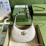 Gucci GG Marmont Half Moon Shoulder Bag White 21.5x11x5cm - 1