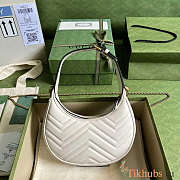 Gucci GG Marmont Half Moon Shoulder Bag White 21.5x11x5cm - 2