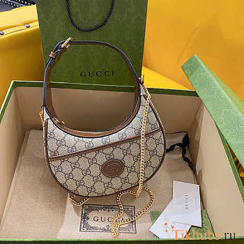 Gucci Half-Moon-Shaped Mini Bag With Interlocking G 22x12.5x5cm