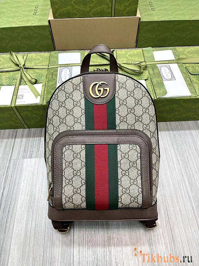 Gucci GG Supreme Ophidia Backpack Brown 21x29cm - 1