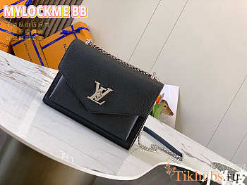 Louis Vuiiton LV Mylockme Satchel Chain Black 22.5x17x5.5cm