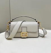 Fendi Baguette Camellia Selleria Bag White 27x15x6cm - 1