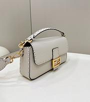 Fendi Baguette Camellia Selleria Bag White 27x15x6cm - 4