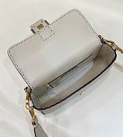 Fendi Baguette Camellia Selleria Bag White 27x15x6cm - 3