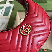 Gucci GG Marmont Half Moon Shoulder Bag Red 21.5x11x5cm - 2