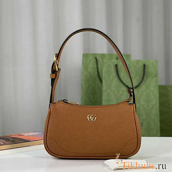 Gucci Aphrodite Shoulder Bag With Double G Brown 21x12x4cm