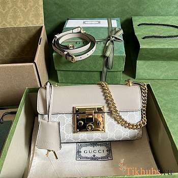 Gucci Padlock Mini Shoulder Bag Beige White 22x11.5x7.5cm